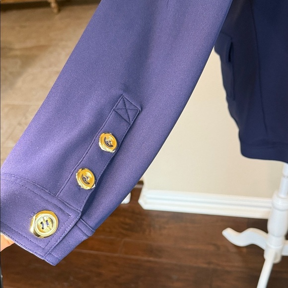 Boston Proper Beyond Travel Navy Jacket with Gold Zippers XL - Picture 4 of 12